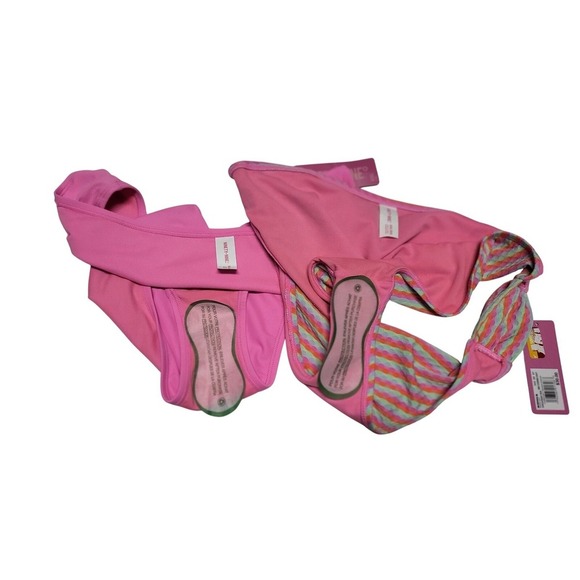 Two Ninety-Nine Bikini Bottoms Striped Ruched Low Rise Swimwear Pink XXL - Picture 10 of 11